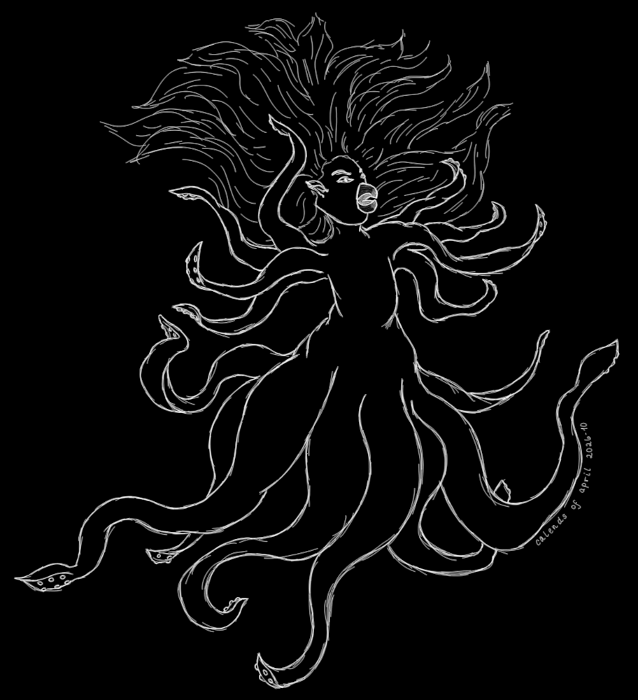 Cephalopod mermaid — October 9 sketch