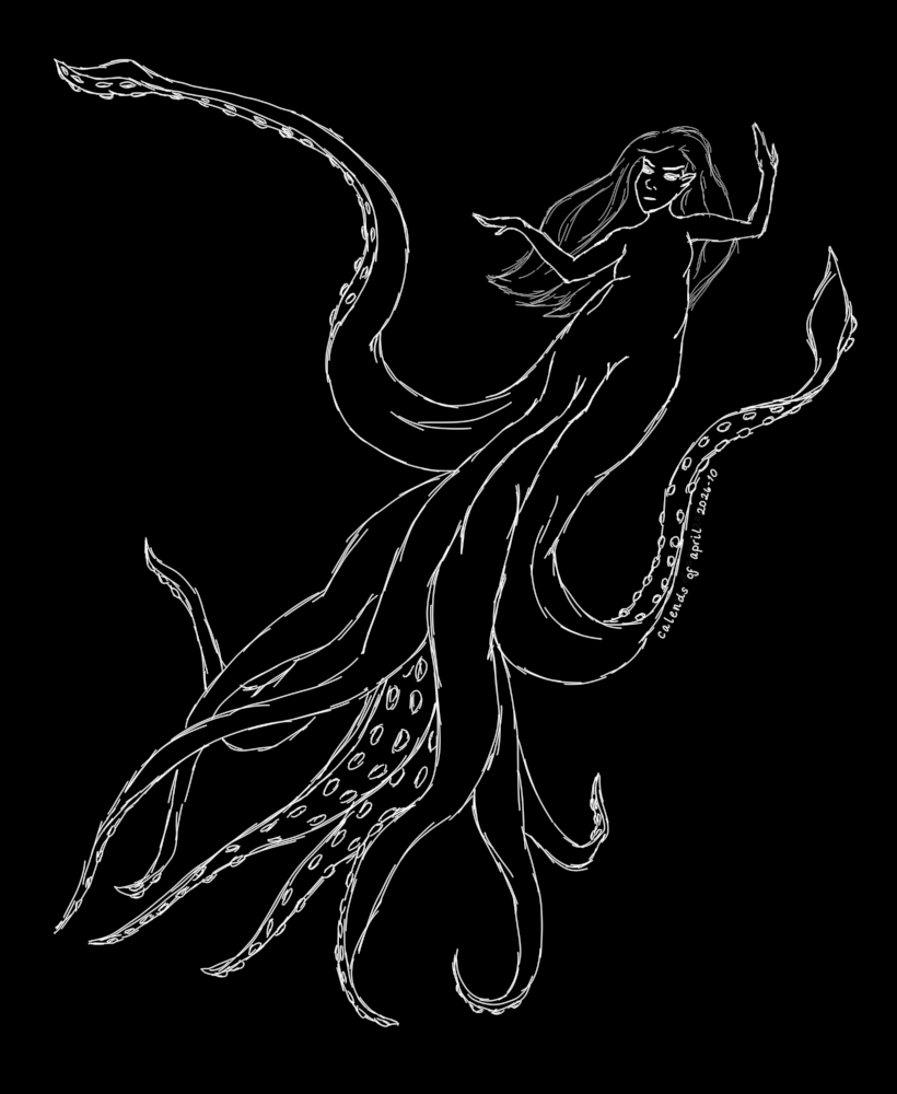 Squid mermaid — October 12 sketch